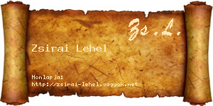 Zsirai Lehel névjegykártya